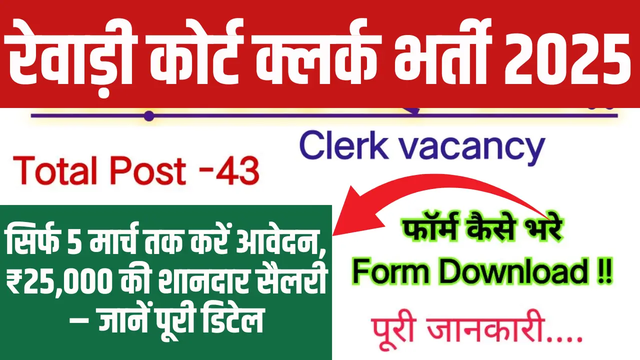 Rewari Court Clerk Recruitment 2025