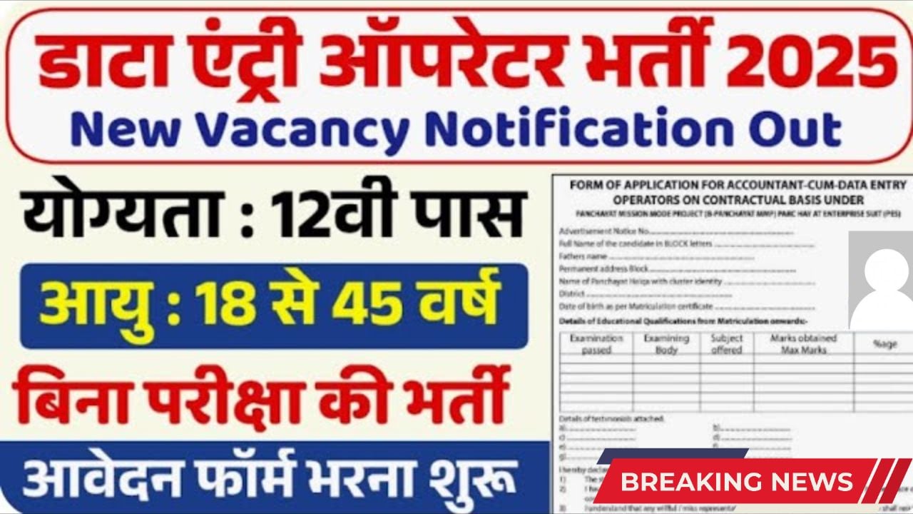 data entry officer bharti 2025